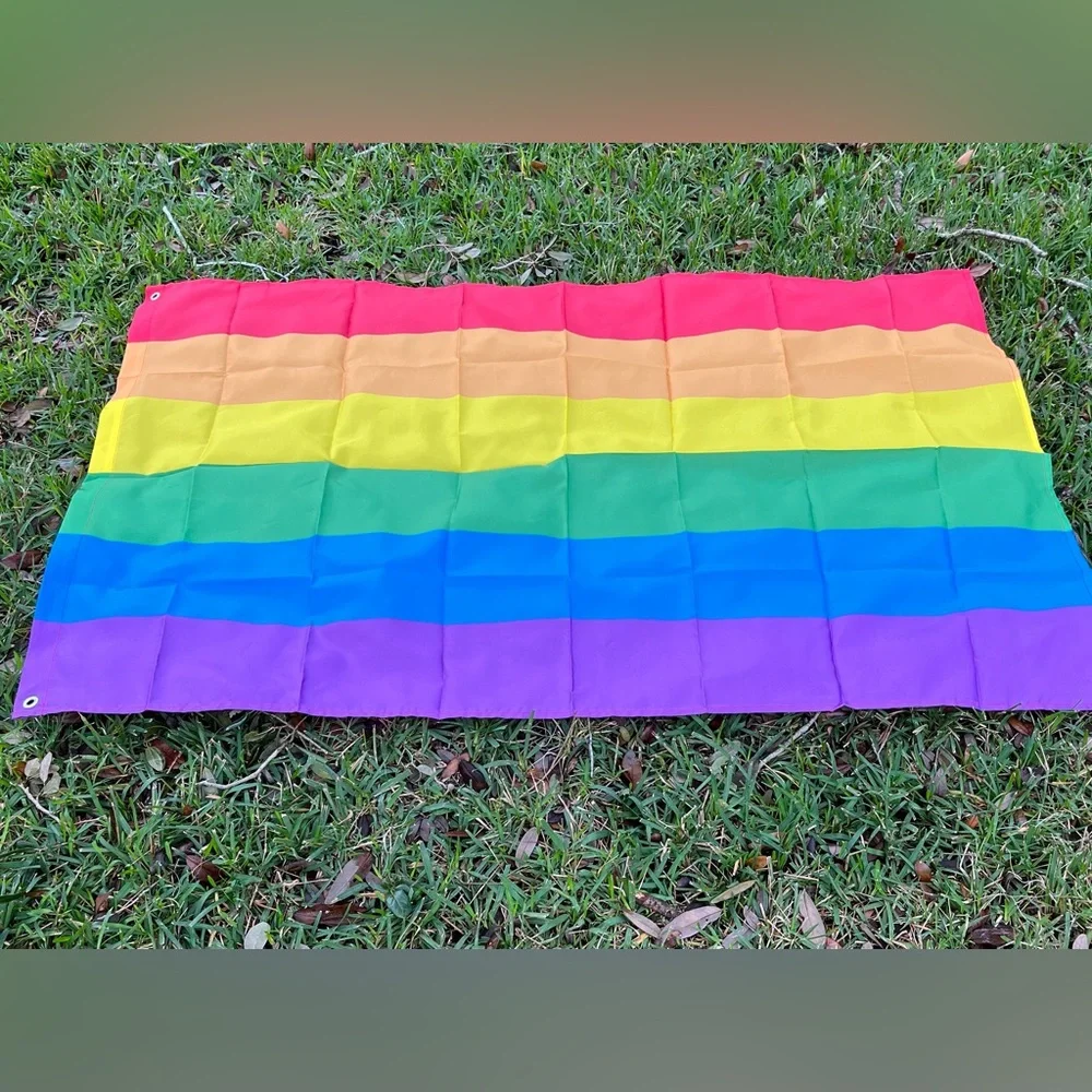 Large Rainbow pride flag. New